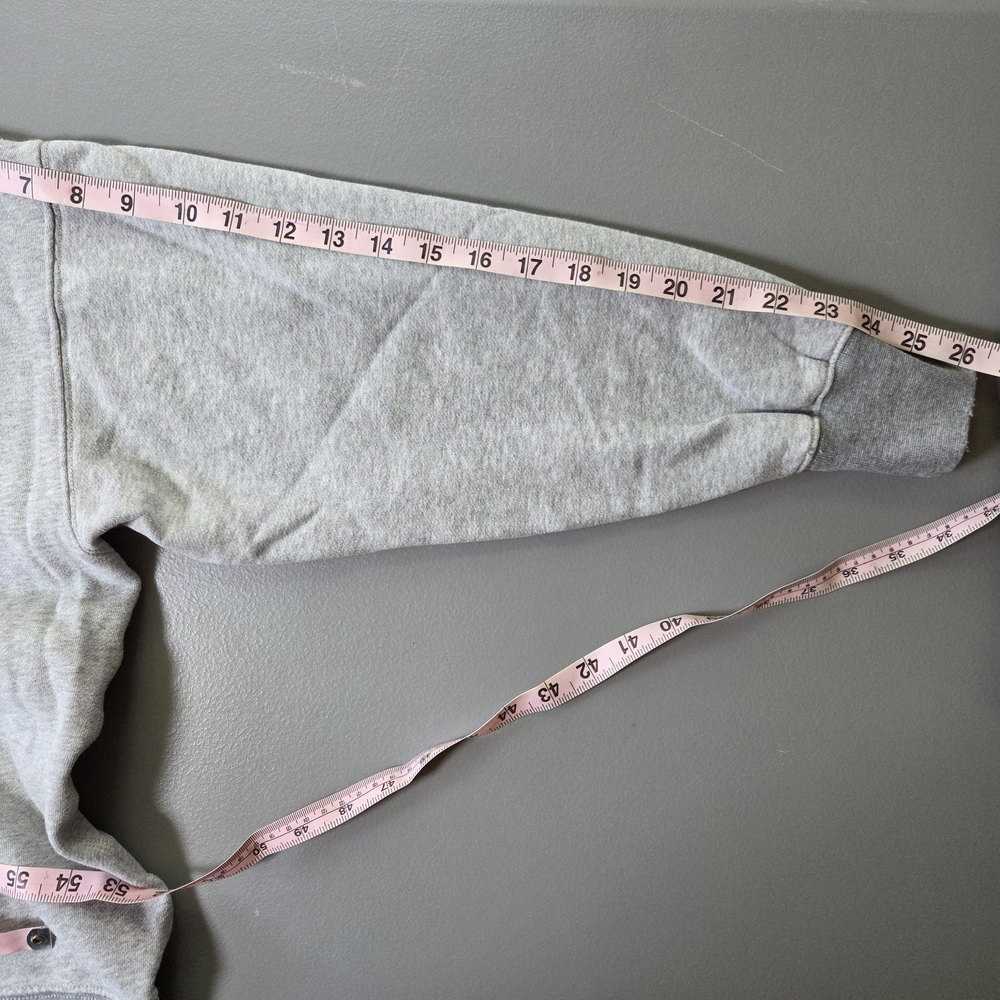 AEO Graphic Fleece Crewneck Sweatshirt Gray Pink Size XS - Picture 12 of 15